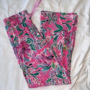 Lilly Pulitzer Pink and Green Floral Pants